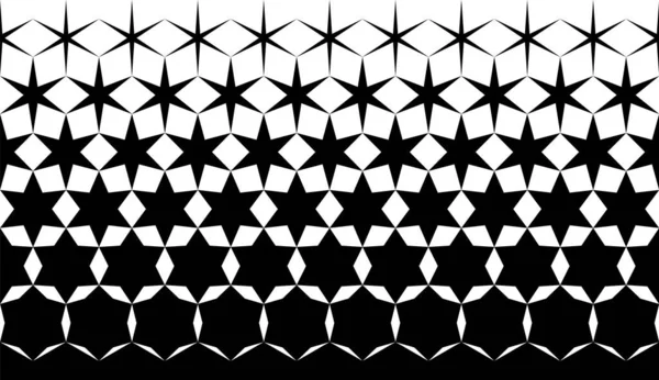 Geometrisches Muster Aus Schwarzen Sechsecken Und Sternen Auf Weißem Hintergrund — Stockvektor