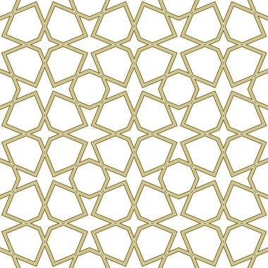 Geleneksel Arap sanatına dayanan kusursuz geometrik süs. Kahverengi renk çizgileri. Kumaş, tekstil, kapak, ambalaj kağıdı, arkaplan için harika tasarım..