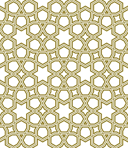 Adorno Geométrico Inconsútil Basado Arte Árabe Tradicional Lineas Color Marrón — Archivo Imágenes Vectoriales