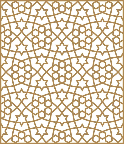 Ornamento Geométrico Sem Costura Com Base Arte Islâmica Tradicional Brown — Vetor de Stock