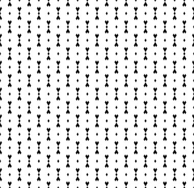 Kusursuz minimalist geometrik desen. Beyaz arkaplanda siyah figürler..