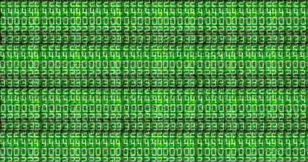 Abstraktní Tečka Glitter Sparkle Zelené Binární Digitální Kód Computeru Bezešvé — Stock video