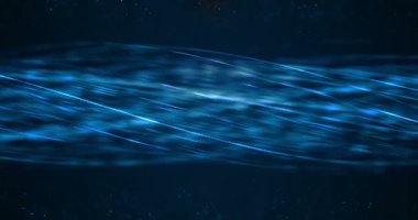 Soyut mavi büyüyen parlak optik fiber demeti arka plan, yüksek hızlı internet bağlantısı için hızlı ışık sinyali