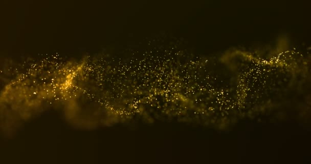 Abstrato Renderização Quadro Glitter Digital Faíscas Partículas Douradas Com Forma — Vídeo de Stock