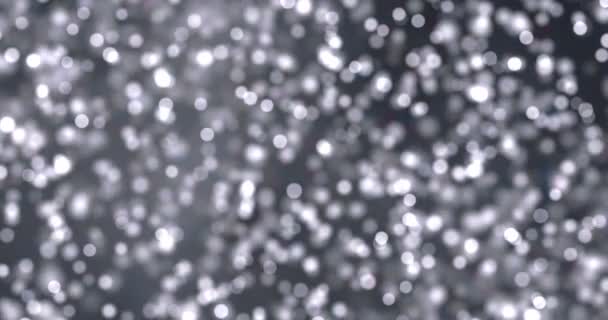 Natale Scintille Glitter Digitali Argento Particelle Colore Bokeh Che Scorre — Video Stock