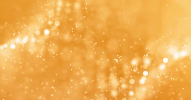 Weihnachten Goldgradient funkeln glitzernde Staubpartikel von oben auf schwarzem Hintergrund mit Bokeh fließender Bewegung, goldener Feiertag glückliches neues Jahr und Valentinstag Liebe, Beziehungskonzept 