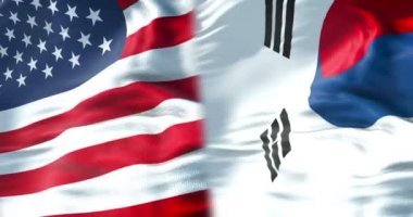 Amerika Birleşik Devletleri ve yarım Güney Kore yarım bayrakları bayrak, ABD Amerika ve Güney Kore Devlet Uluslararası Toplantı veya anlaşmalarını kavramı arasında kriz