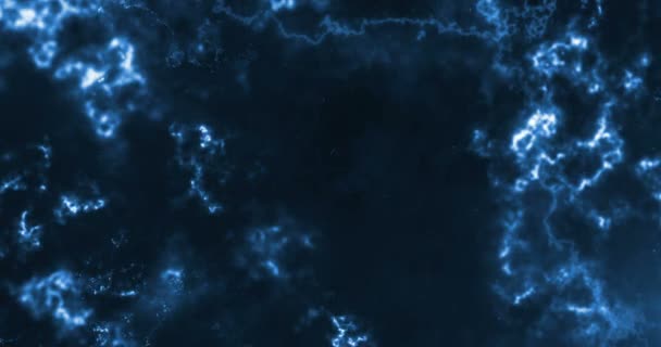 ブルーライン線とドット ストリーム叢流れる動きを抽象化し 銀河のような光の輝き — ストック動画