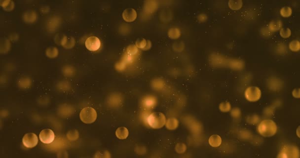 Jul Guld Gradient Sparkle Glitter Damm Partiklar Från Toppen Svart — Stockvideo