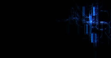 Soyut Mavi devre bilgisayara bağlanmak arka plan hareketi, gelecekteki teknoloji ve bilgi iletişim kavramı