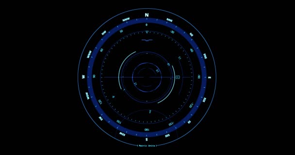 Bússola Head Exibe Movimento Loop Sem Costura Com Indicador Norte — Vídeo de Stock