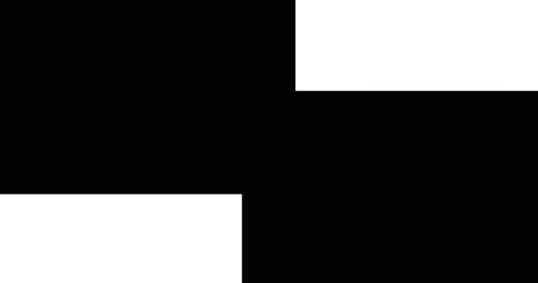 抽象的なマルチの三角形と正方形の形のブラシ ストローク ストライプ黒と白移行背景 アルファチャンネルのアニメーション — ストック動画