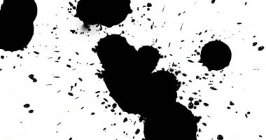 boya fırça konturu şekil siyah mürekkep splattering akan ve beyaz arka plan üzerinde sanatsal mürekkep sıçramak splash etkisi yıkama soyut 