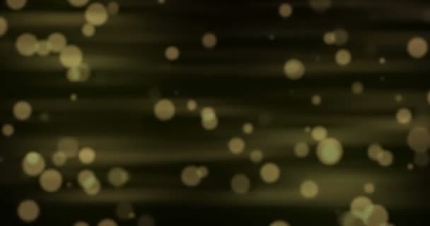 Glitter Χρυσό Διαβάθμισης Λάμψη Χριστουγέννων Σκόνης Μαύρο Φόντο Bokeh Ρέουσα — Αρχείο Βίντεο