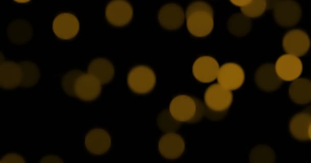 Weihnachten Goldgradient Funkeln Glitzerstaubpartikel Auf Schwarzem Hintergrund Mit Bokeh Fließender — Stockvideo