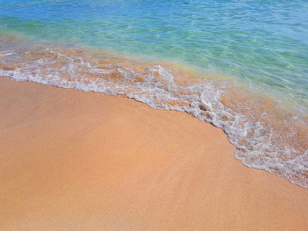 Plage Tropicale Des Caraïbes Mer Avec Sable Doré Vacances Détente — Photo