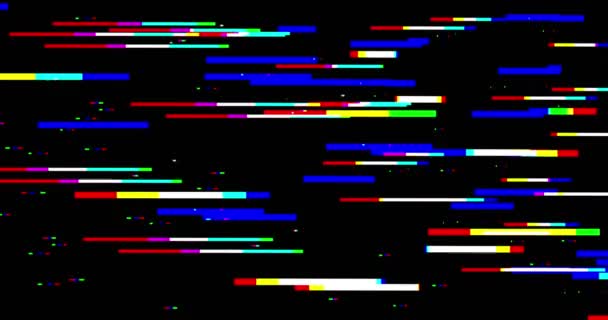 Abstracto Horizontal Multi Color Realista Pantalla Glitch Parpadeo Analógica Señal — Vídeos de Stock