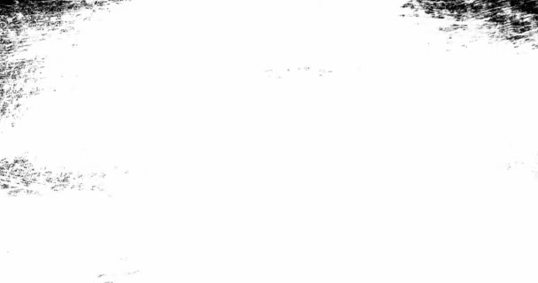 Многократный Абстрактный Всплеск Чернила Кисть Горизонтальный Штрих Черно Белый Переход — стоковое видео