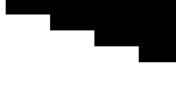 抽象的なマルチ形状三角形と正方形の行波ブラシのストロークの動きテレビ映画の黒と白のストライプ背景移行 アルファの塗料のアニメーション — ストック動画