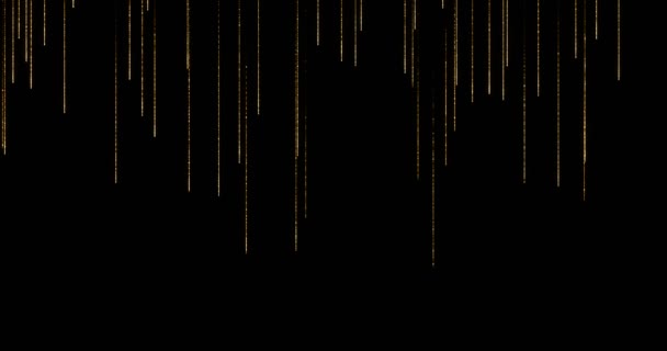 Altın Glitter Pırıltı Parçacık Akışı Bokeh Üzerinde Aşağı Akan Siyah — Stok video