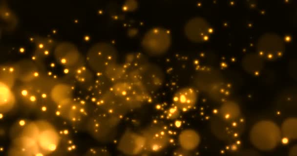 Oro Natale Scintille Glitter Digitali Particelle Oro Fuori Fuoco Bokeh — Video Stock