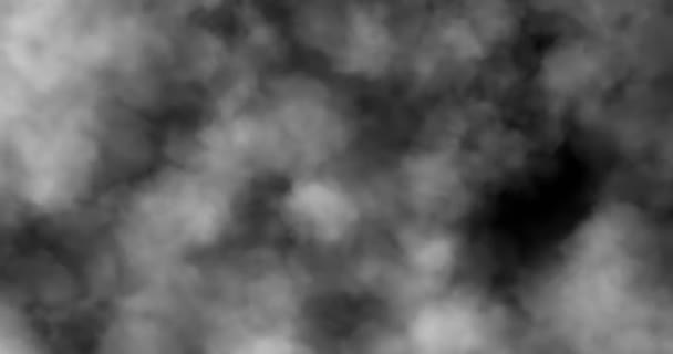 Abstract White Smoke Slowly Floating Clouds Fog Space Black — Stock Video