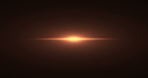 ゴールドの暖かい色明るいレンズ フレア点滅リーク光効果 黒の背景にトランジション運動のオーバーレイ — ストック動画