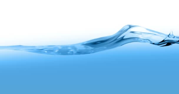 kék hullám a vizet a buborékok az akváriumban, fehér háttér, lassú mozgás, fogalmának tiszta és tisztaság, egészségügyi és