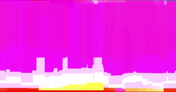 抽象的なマルチカラーリアルな画面グリッチちらつき 悪い干渉と色バーとアナログヴィンテージのテレビ信号 静的なノイズの背景 オーバーレイ — ストック動画