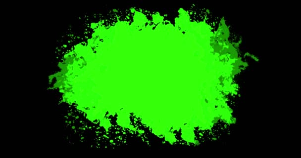 Абстрактна Форма Малювання Пензлем Чорного Чорнила Розбризкування Протікає Миється Фоні — стокове відео