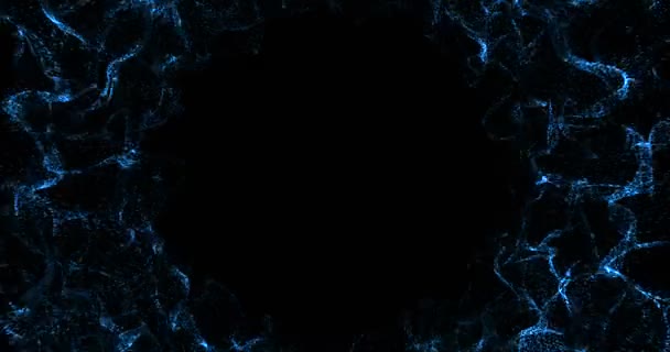 レンダリング テクスチャ黒の背景に宇宙の爆発衝撃波青いエネルギーを抽象化します — ストック動画