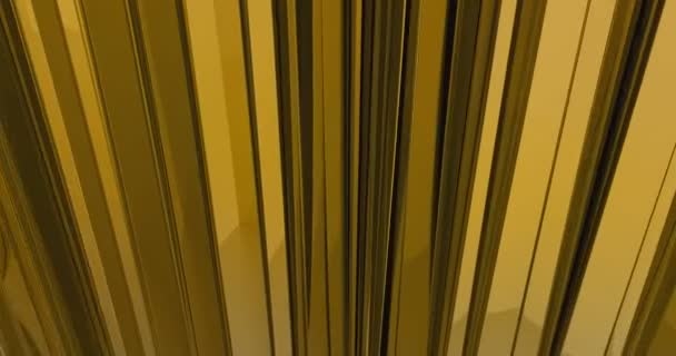 Movimento astratto onde d'oro materiale verticale movimento scorrevole, sfondo metallico dorato , — Video Stock