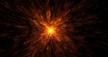 3D render, soyut kozmik patlama shockwave sıcak altın