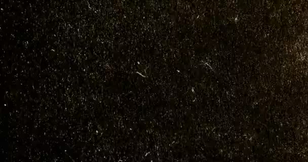 Старый фильм гранж на черном фоне реалистичное мерцание, аналоговый винтажный телевизионный сигнал с плохими помехами, статические повреждения шума — стоковое видео