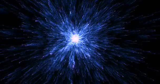 Абстрактний градієнт синього променя світлого фону, що тече як енергія від центру, науки і — стокове відео