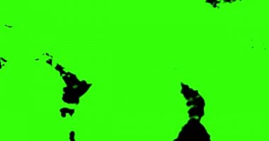 Soyut boya fırçası vuruşu şekli beyaz mürekkep akışı ve krom anahtar yeşil ekranda yıkanma, mürekkep sıçraması