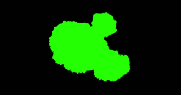 Pintura abstrata pincel curso forma tinta branca respingos fluindo e lavagem na tela verde chave chroma, respingo de tinta respingo — Vídeo de Stock