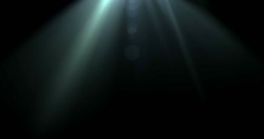 mavi renk parlak lens parlama ışınları siyah üzerinde sualtı döngü geçişler için sızıntı hareketi yanıp söner