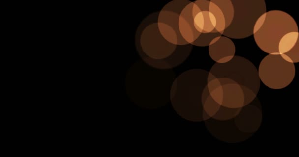 Золотые частицы свечения боке текущий эффект на черном фоне, праздник счастливый новый — стоковое видео