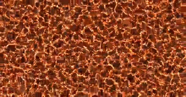 Абстрактний рух золоті іскрові хвилі, як матеріал, що тече, золотий метал — стокове відео