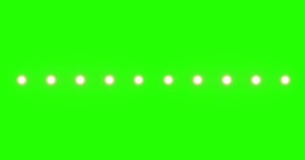 ampoules multiples en position horizontale comme des lumières scène sur chroma clé verte 