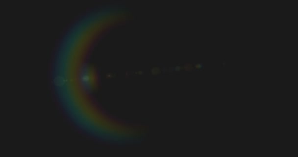 Çok renkli parlak lens parlama darbe yanıp söner için sızıntı — Stok video