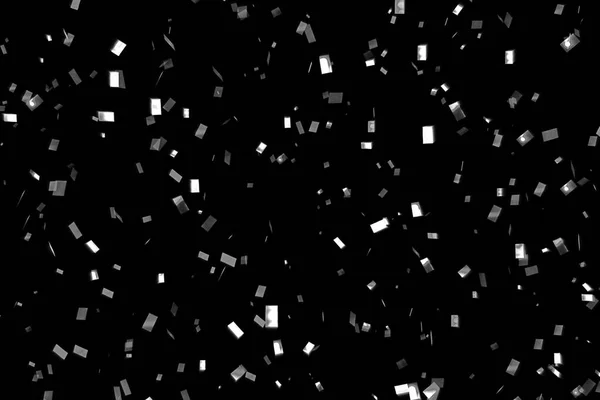 Confettis à paillettes métalliques argentés tombants, animateurs — Photo