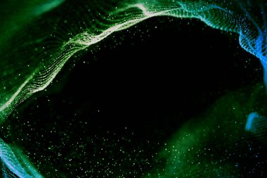 soyut 3D görüntüleme teknolojisi plexus yeşil dinamik dijital su