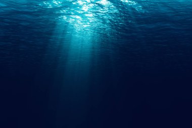 Su altından gelen derin mavi okyanus dalgaları kusursuz.