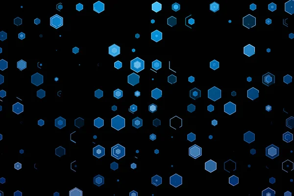 Abstracte digitale zeshoeken elettrische blauwe lijnen achtergrond, naadloos — Stockfoto