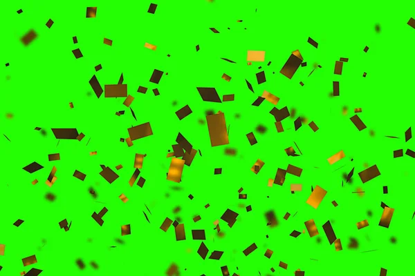 Upadek złoty metaliczny brokat folia konfetti, animacja mo — Zdjęcie stockowe