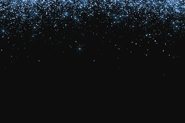 Cascades de bleu argent scintillant bulles bulles étoiles — Photo