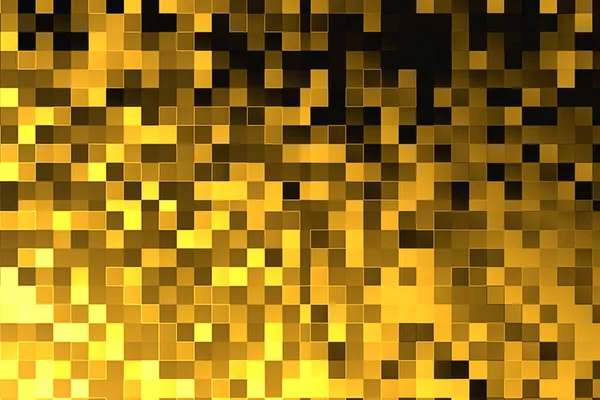 抽象的な金の金属の正方形の生地幾何学的な形状黄金の背中 — ストック写真