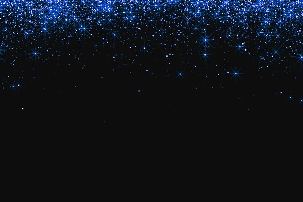 Wasserfälle aus blauem Silber glitzern Blasen Partikel Stern — Stockfoto
